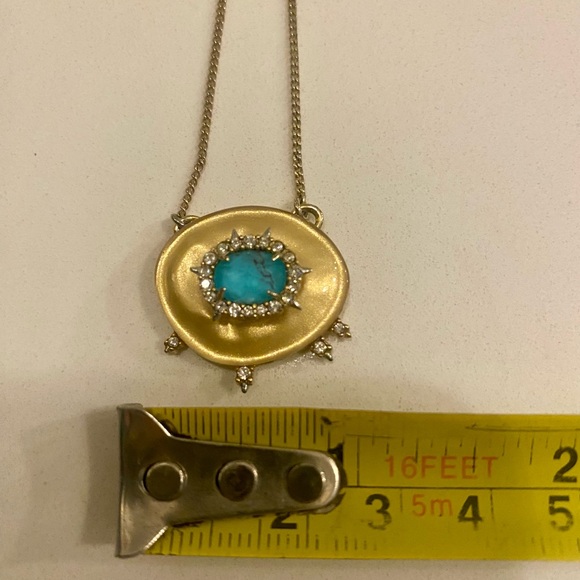 Alexis Bittar Gold adjustable Necklace with Turquoise & Crystal Accents - Picture 6 of 7